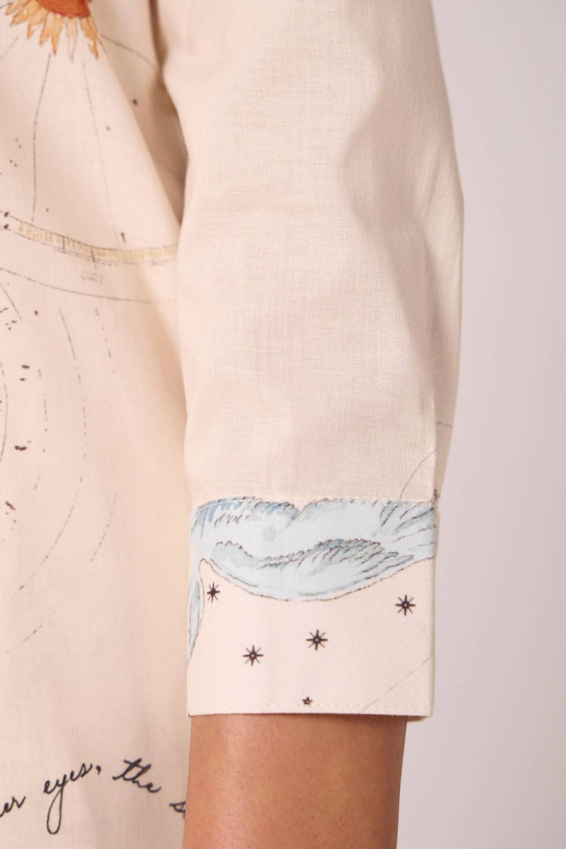Joyce Zodiac Print Cotton Shirt cotton by The Summer House for women in Singapore