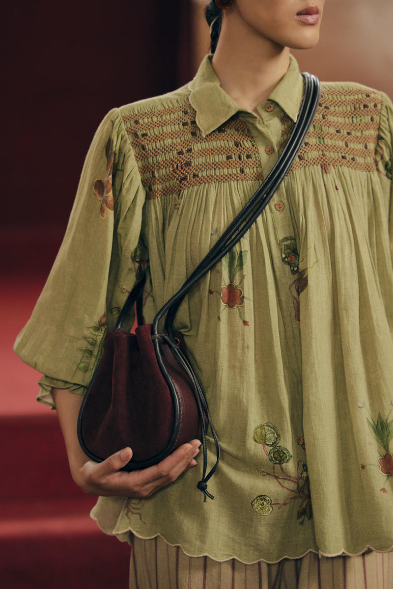 Judy Shirt - Sage Green Botanical by CORD for in Singapore