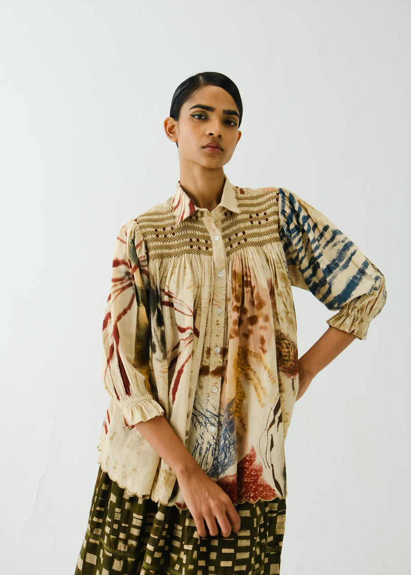 Judy Shirt-Abstract cotton by CORD for women in Singapore