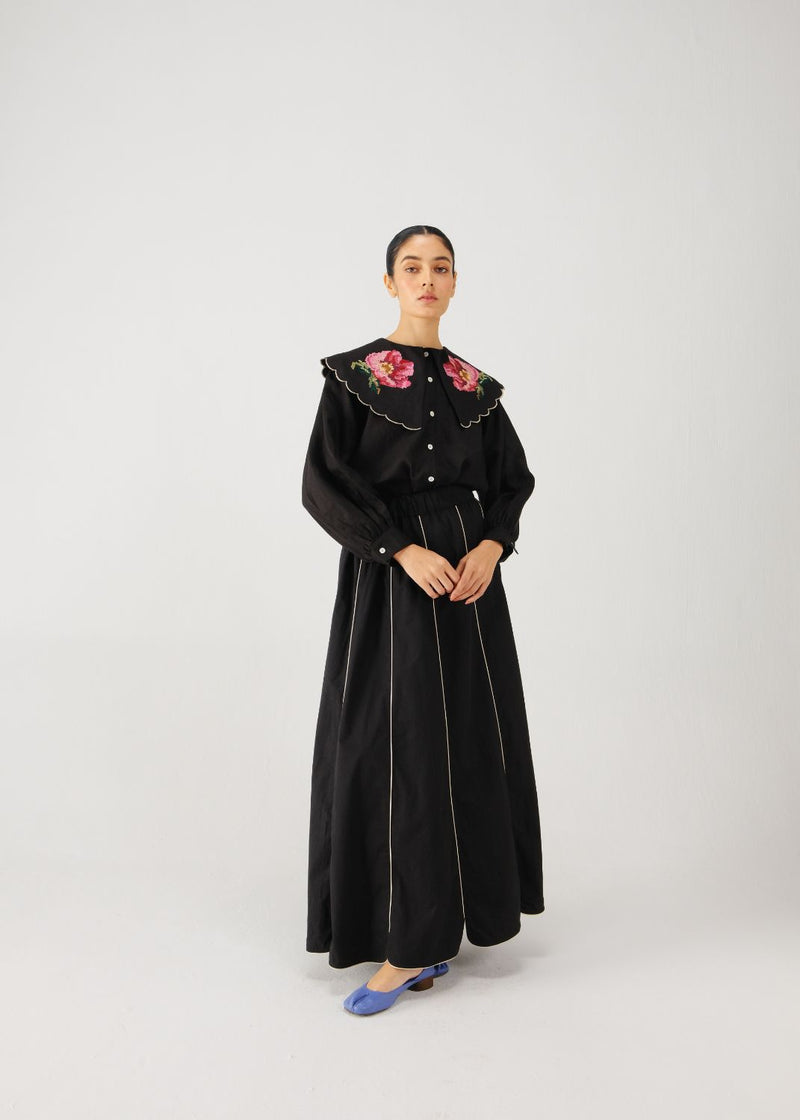 Julia set-Black rose emb. cotton by CORD for women in Singapore