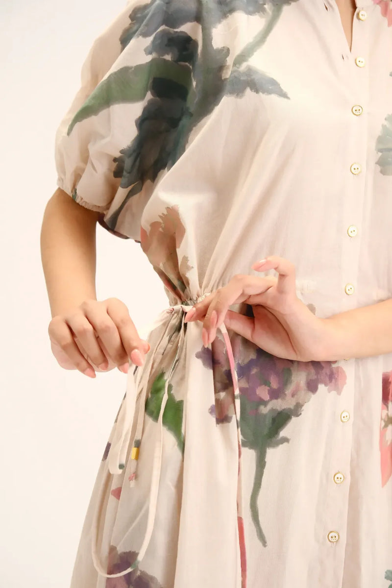 Juliet White Side Tie-up Dress