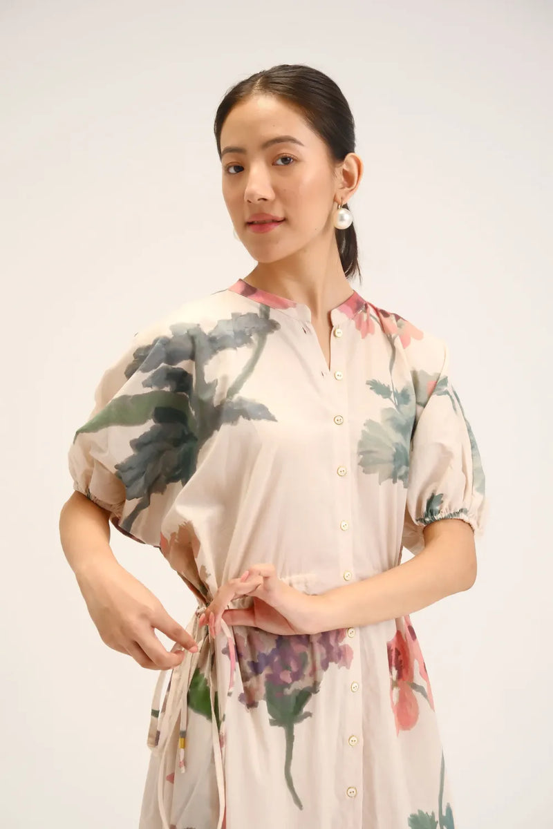 Juliet White Side Tie-up Dress