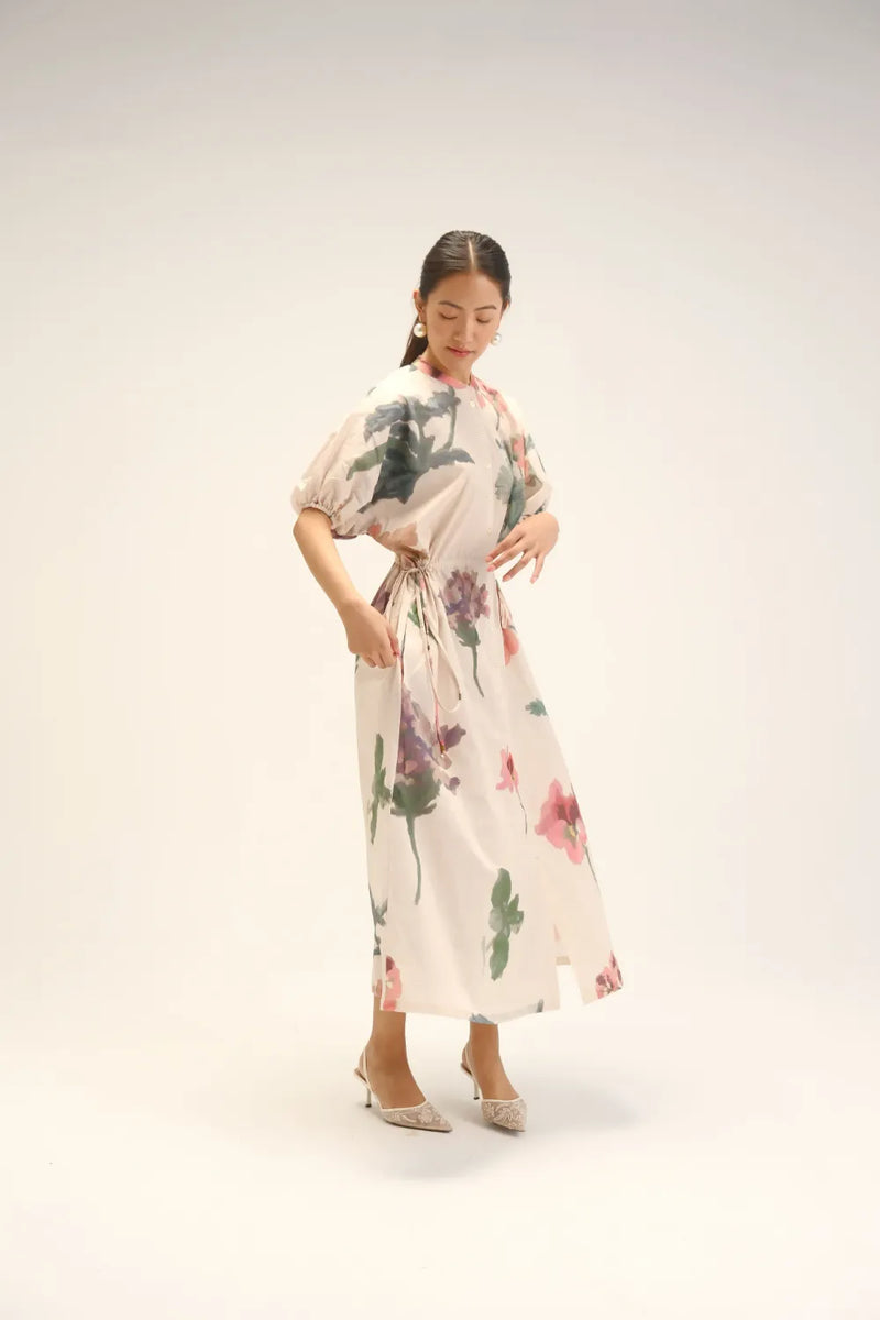 Juliet White Side Tie-up Dress