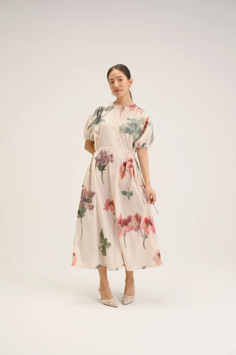 Juliet White Side Tie-up Dress