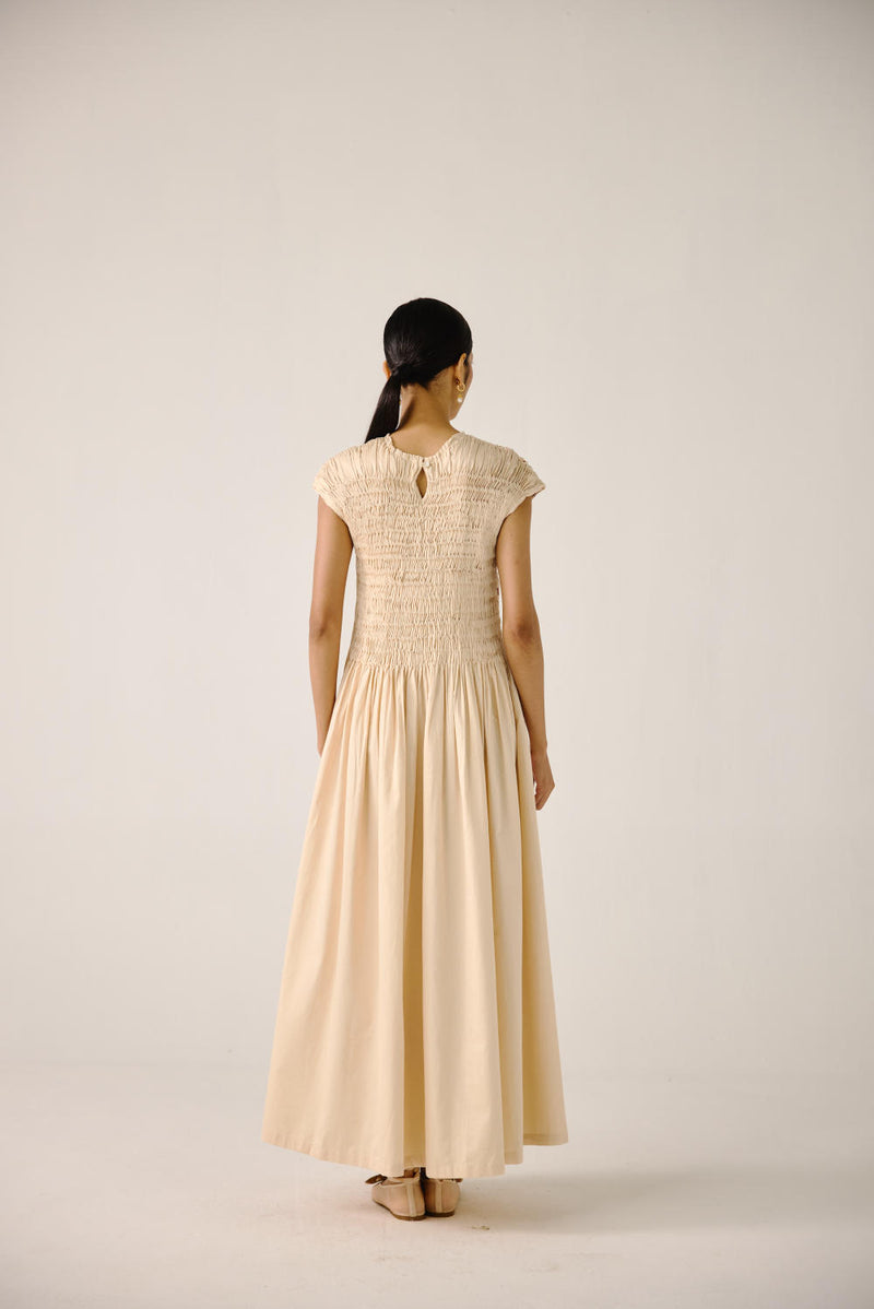 July Dress-Ivory Anaar emb. satin by CORD for women in Singapore