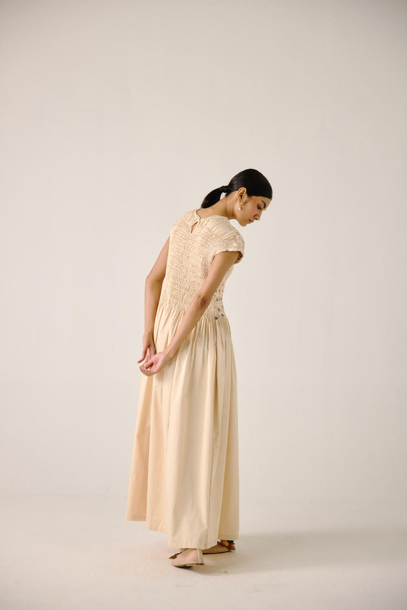 July Dress-Ivory Anaar emb. satin by CORD for women in Singapore