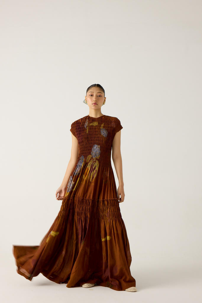 JULY DRESS-FOLIAGE cotton by CORD in multi for women in Singapore