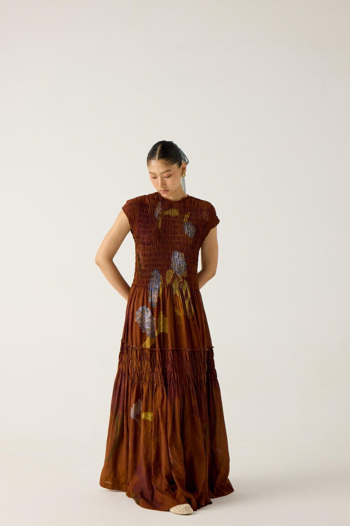 JULY DRESS-FOLIAGE cotton by CORD in multi for women in Singapore