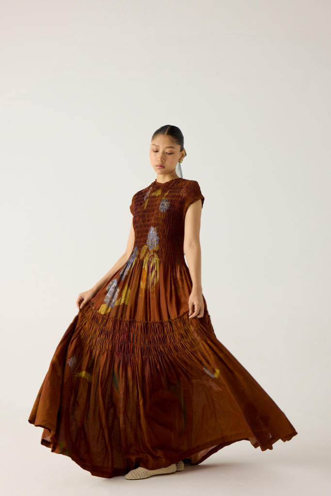 JULY DRESS-FOLIAGE cotton by CORD in multi for women in Singapore