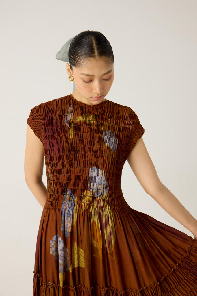 JULY DRESS-FOLIAGE cotton by CORD in multi for women in Singapore
