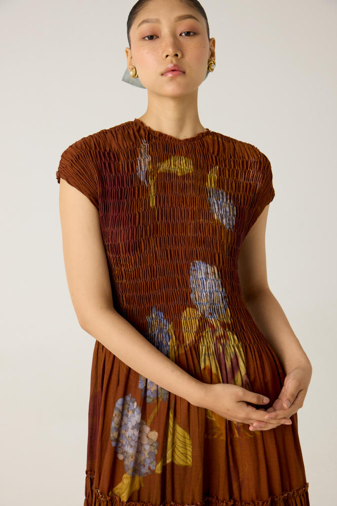 JULY DRESS-FOLIAGE cotton by CORD in multi for women in Singapore