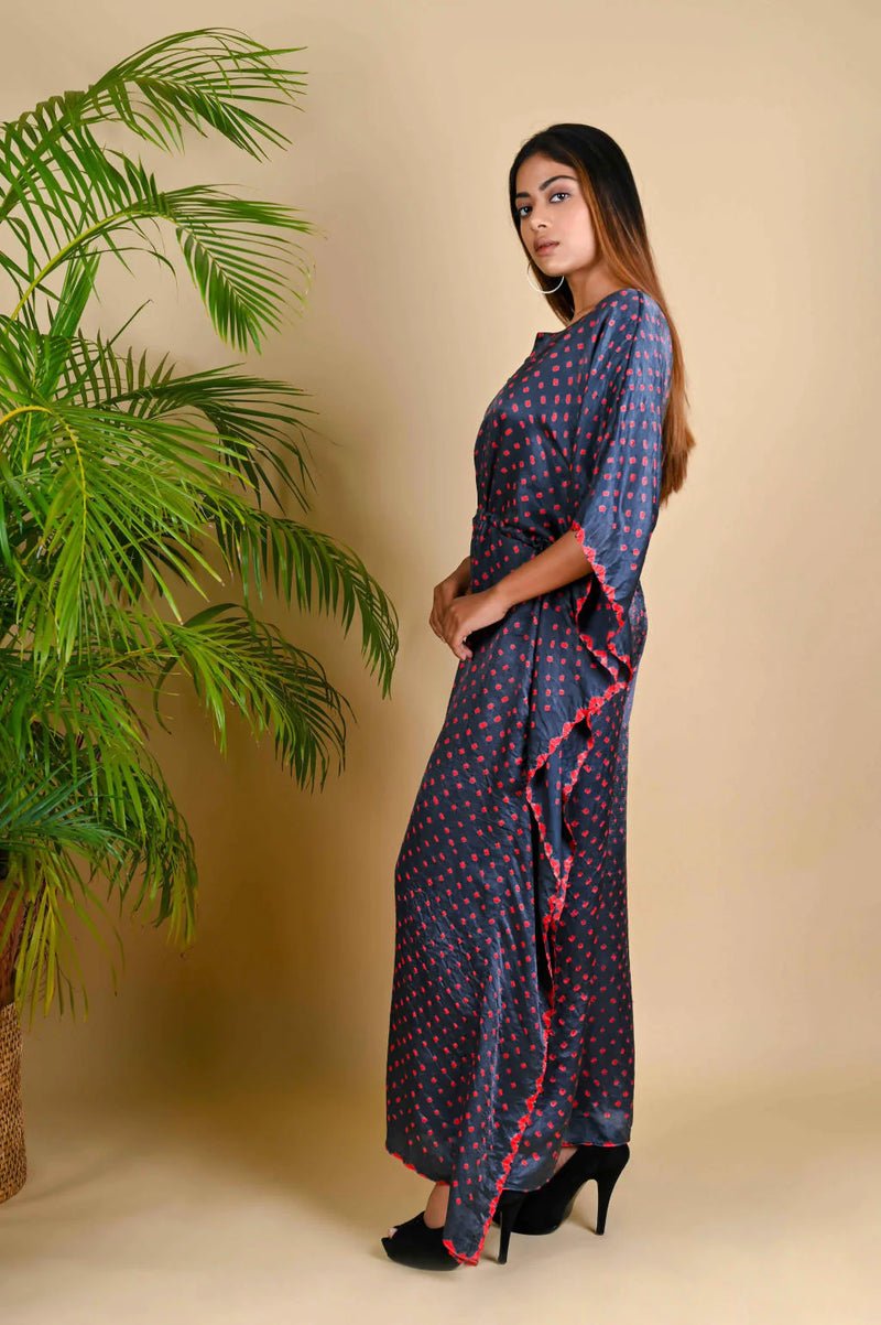 JUMPSUIT-GREY silk by Dyelogue in grey color for women in Singapore