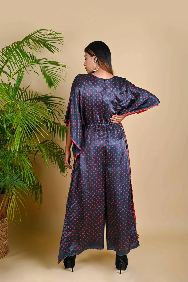 JUMPSUIT-GREY silk by Dyelogue in grey color for women in Singapore