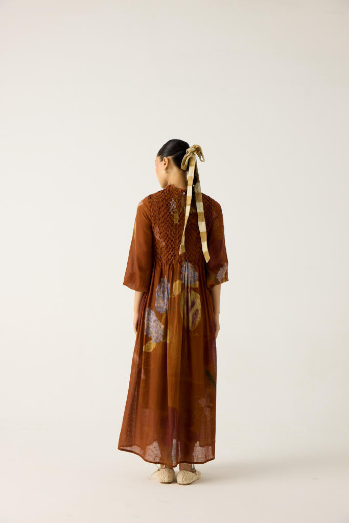 JUNE DRESS-FOLIAGE cotton by CORD in multi for women in Singapore