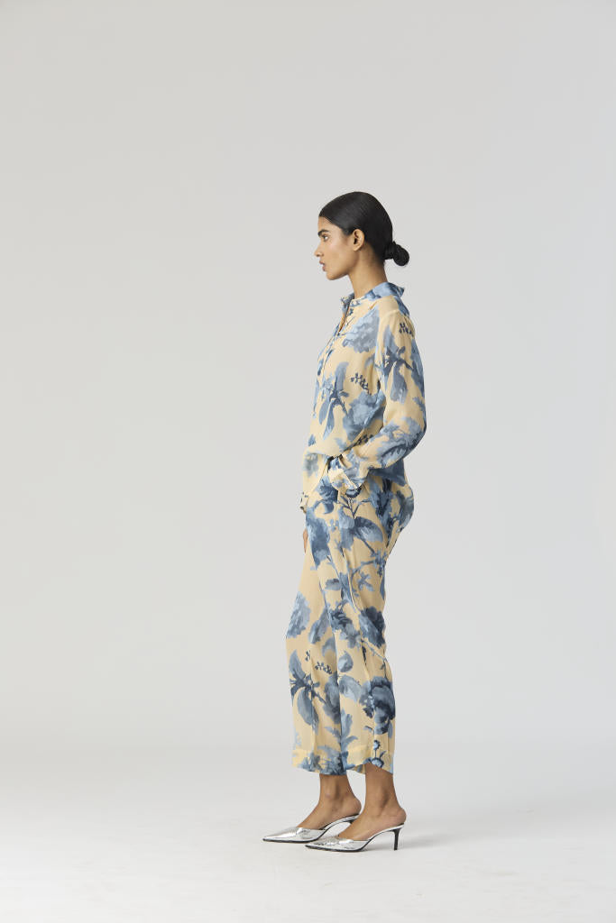 JUNO CO-ORD SET by Yam in blue color for women in Singapore