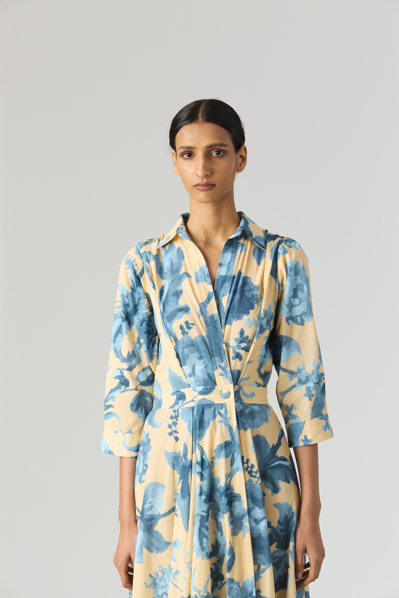 JUNO COTTON DRESS cotton by Yam in blue color for women in Singapore