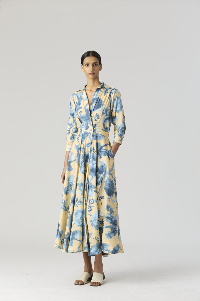 JUNO COTTON DRESS cotton by Yam in blue color for women in Singapore