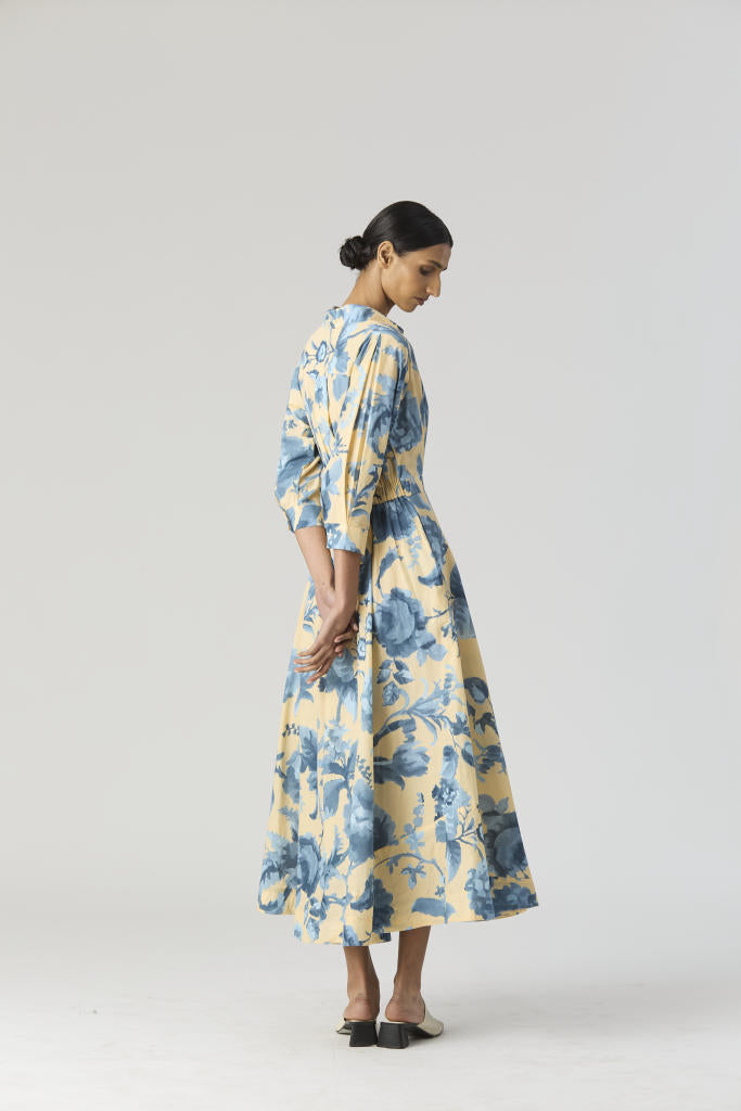 JUNO COTTON DRESS cotton by Yam in blue color for women in Singapore