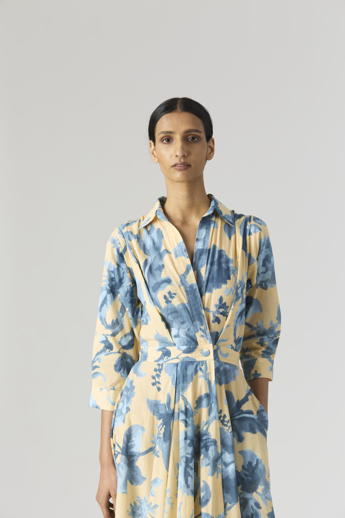 JUNO COTTON DRESS cotton by Yam in blue color for women in Singapore
