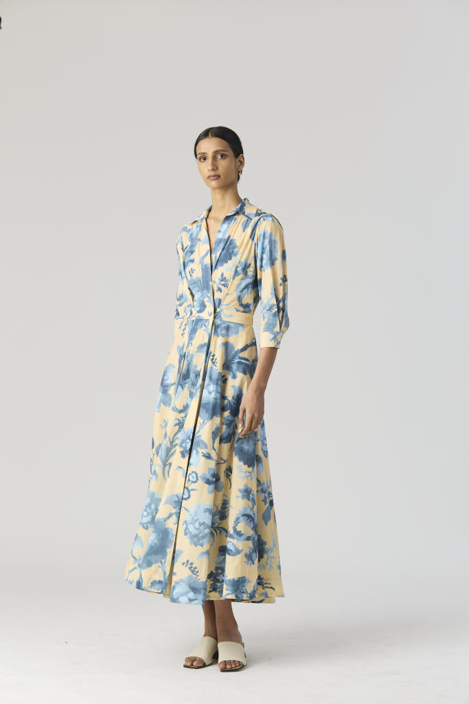 JUNO COTTON DRESS cotton by Yam in blue color for women in Singapore