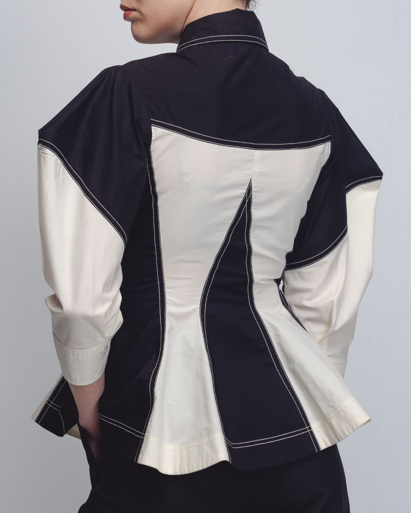 Kadar Top - Black + White cotton Buy Kadar Top - Black + White from C&W | Tops And Shirts for Women by Leh Studios in black color for women in Singapore