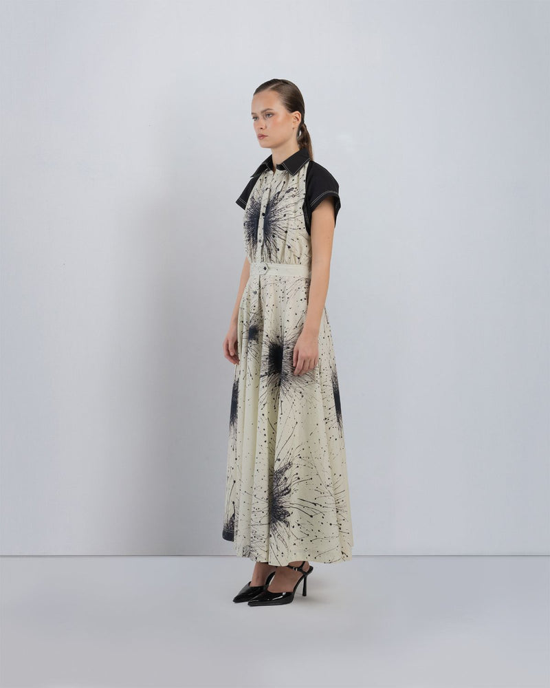 KAROLYN DRESS - Black + Ivory dress by Leh Studios in black for women in Singapore