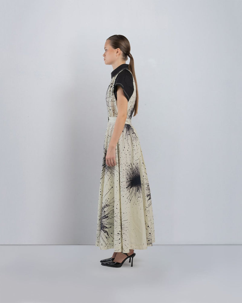 KAROLYN DRESS - Black + Ivory dress by Leh Studios in black for women in Singapore