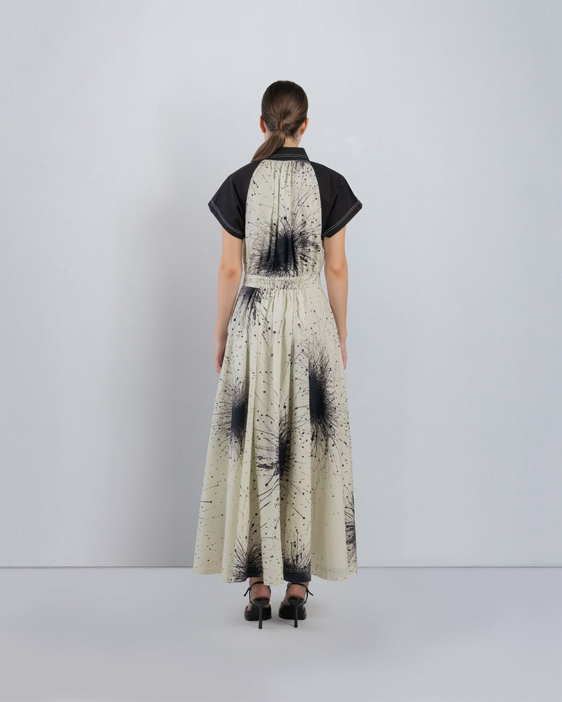 KAROLYN DRESS - Black + Ivory dress by Leh Studios in black for women in Singapore