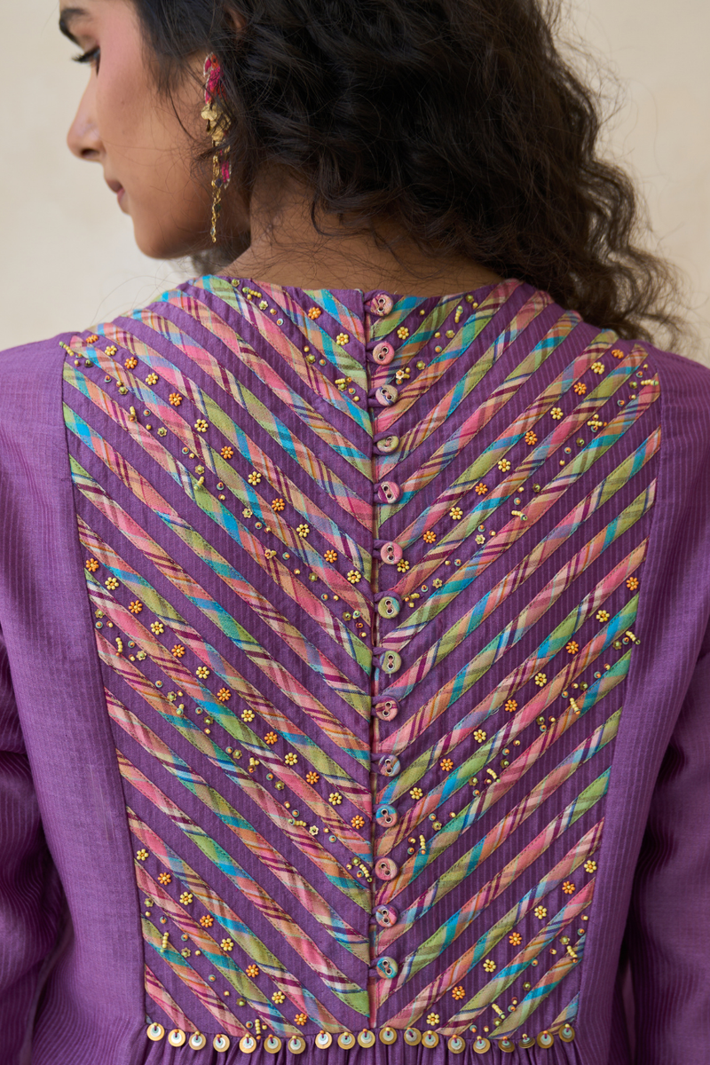 Kathy Kurta cotton by SWATTI KAPOOR in purple color for women in Singapore