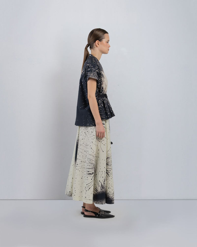 KIMONO LAYERED DRESS - Black + Ivory dress by Leh Studios in black for women in Singapore