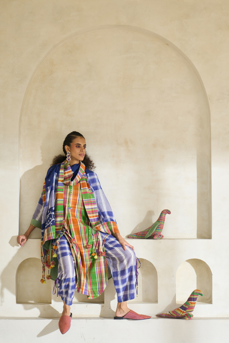 Ross Dupatta cotton by SWATTI KAPOOR in blue color for women in Singapore