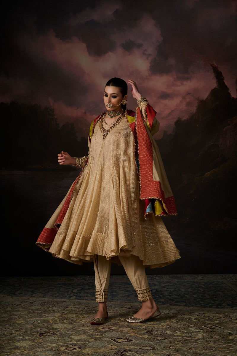 KIRAN DUPATTA chanderi by SWATTI KAPOOR in gold color for women in Singapore
