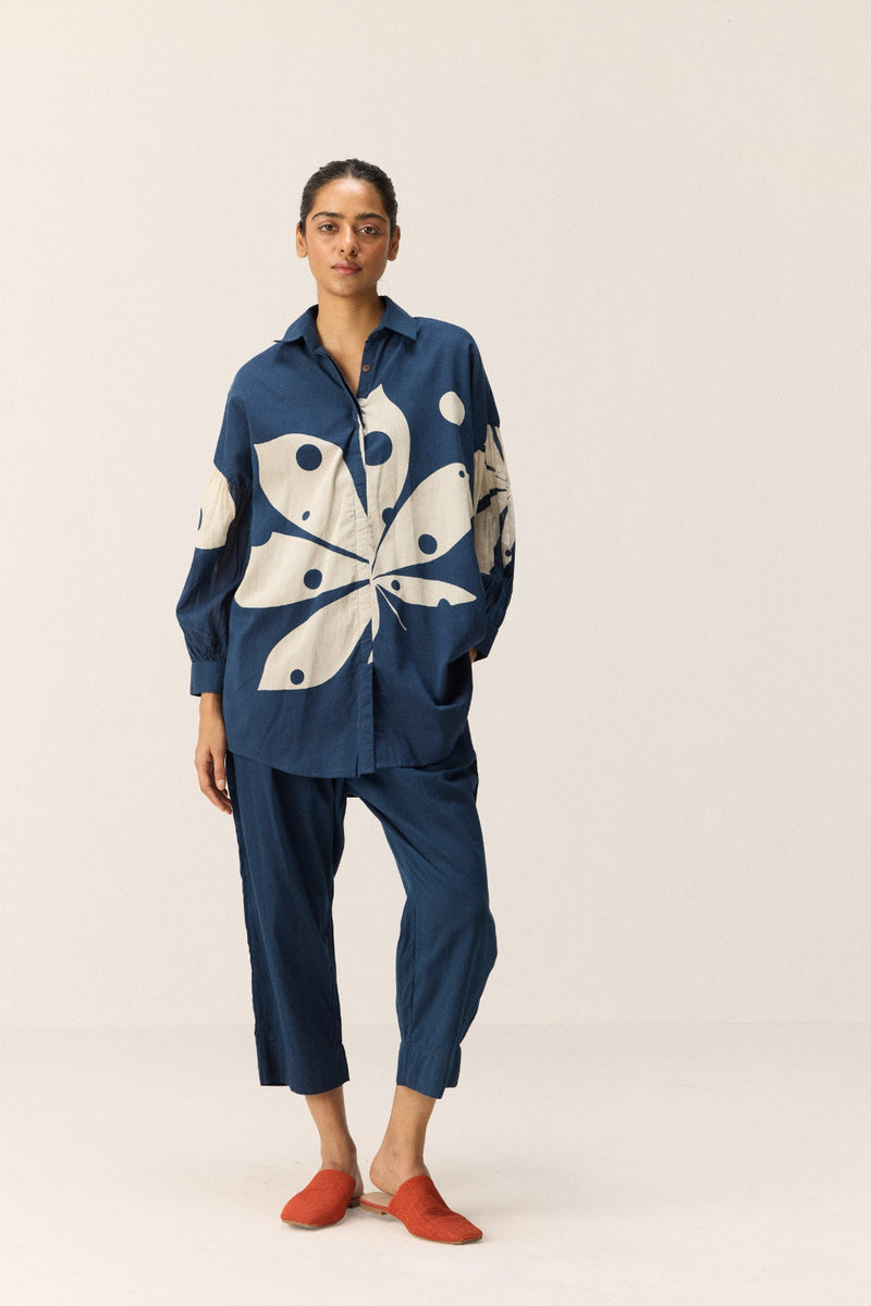 Ocean's Storm Set cotton by Khara Kapas in blue for women in Singapore