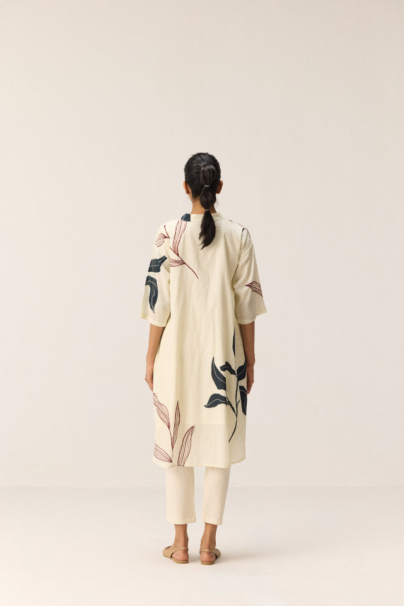 Wild Vine Kurta Set Co-ord set cotton by Khara Kapas in white for women in Singapore