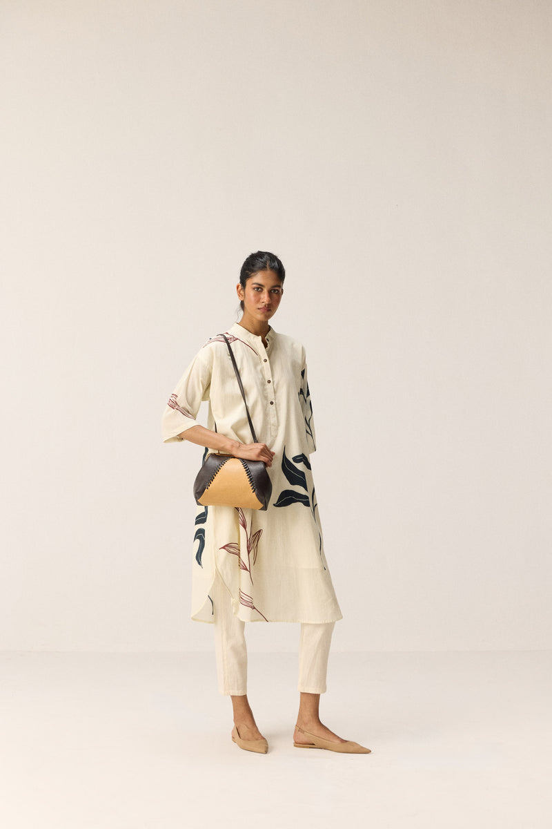 Wild Vine Kurta Set Co-ord set cotton by Khara Kapas in white for women in Singapore