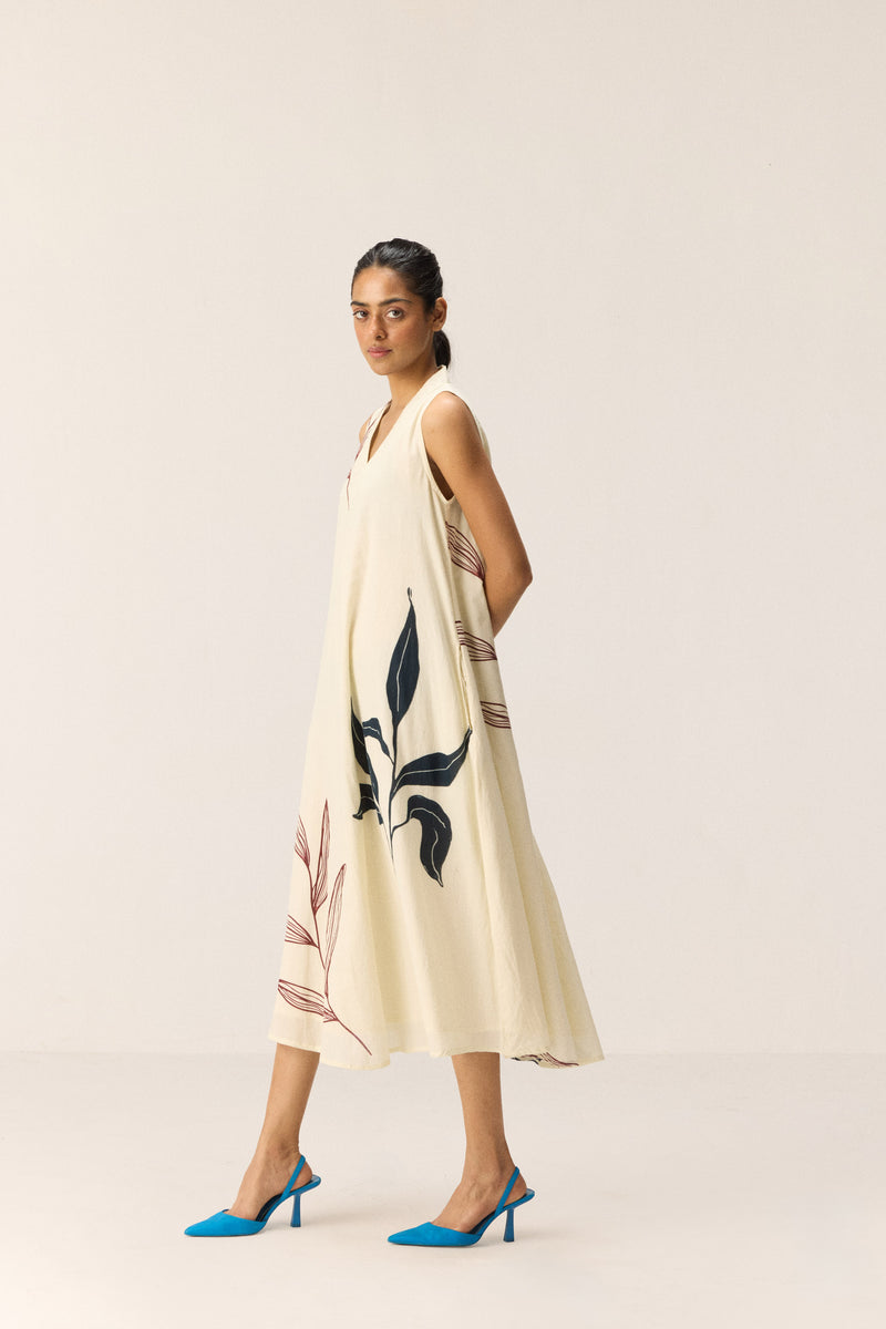 White magnolia Dress cotton by Khara Kapas in white for women in Singapore