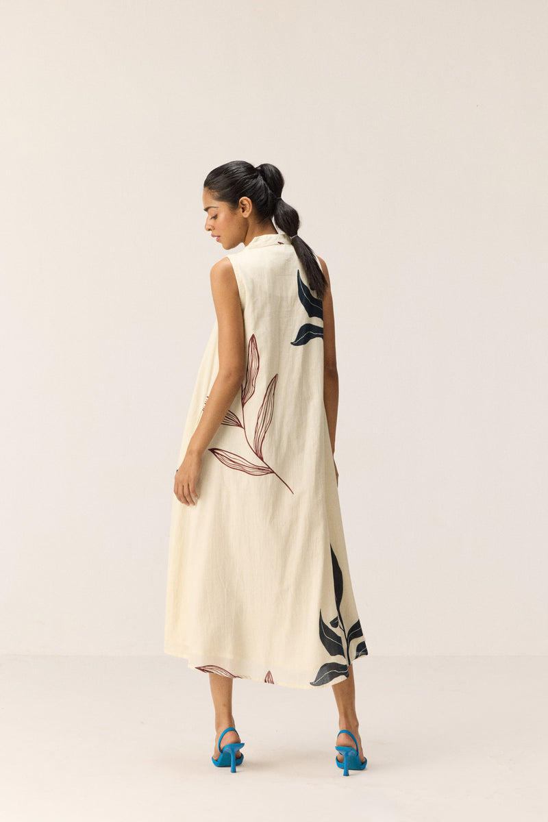 White magnolia Dress cotton by Khara Kapas in white for women in Singapore