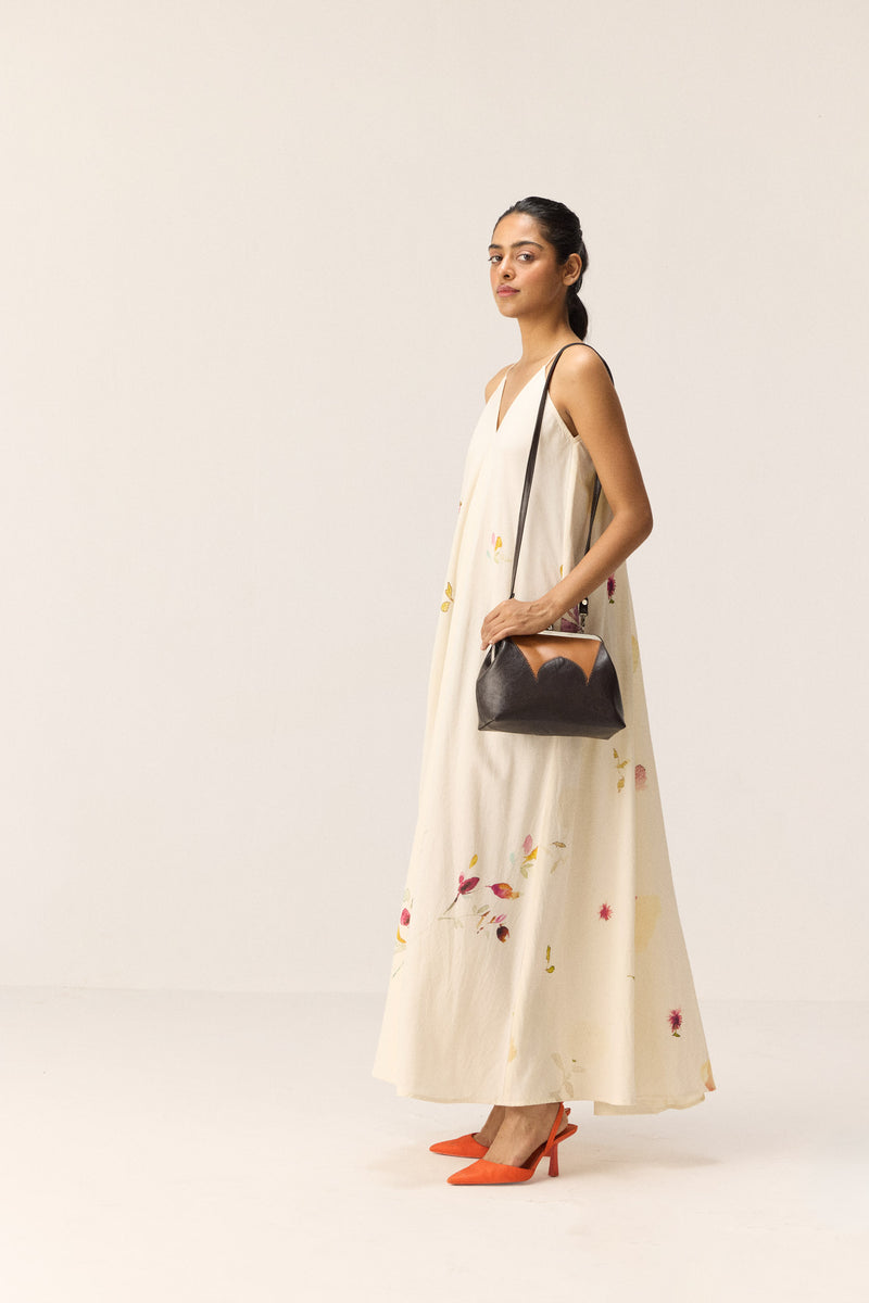 Chalky Blooms Dress cotton by Khara Kapas in white for women in Singapore