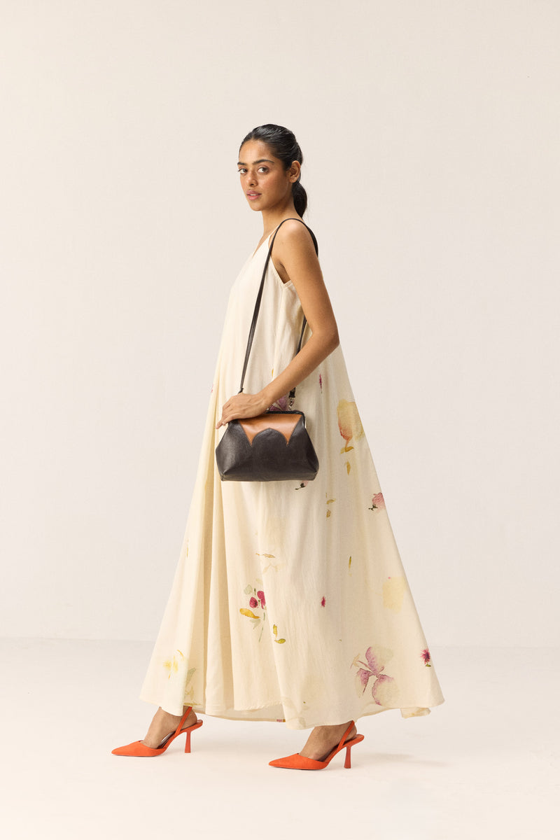 Chalky Blooms Dress cotton by Khara Kapas in white for women in Singapore