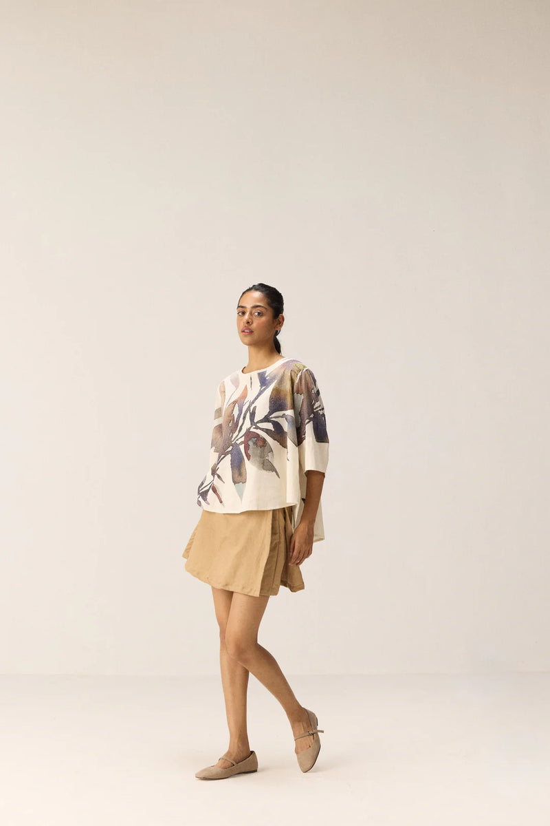 Thistle Top cotton by Khara Kapas in white for women in Singapore