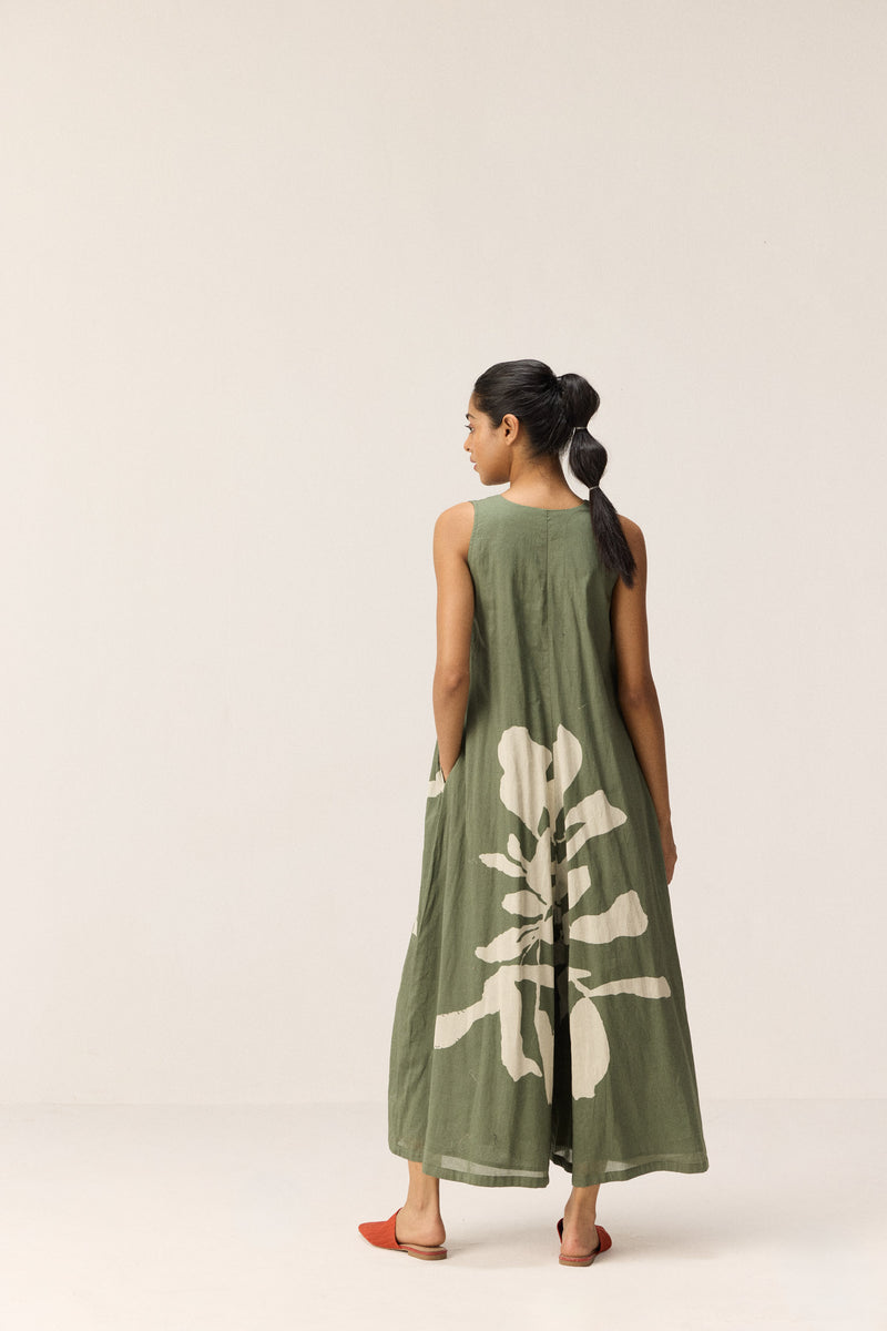 Sage Trail Jumpsuit cotton by Khara Kapas in green for women in Singapore