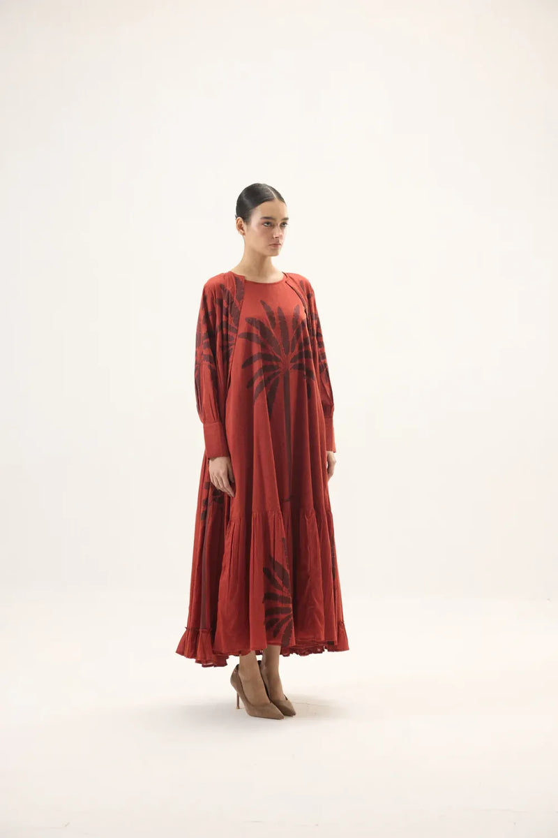 Faedra set mulmul by Khara Kapas in red for women in Singapore