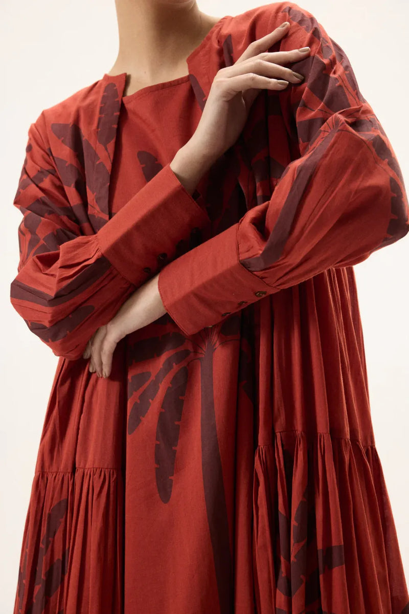 Faedra set mulmul by Khara Kapas in red for women in Singapore