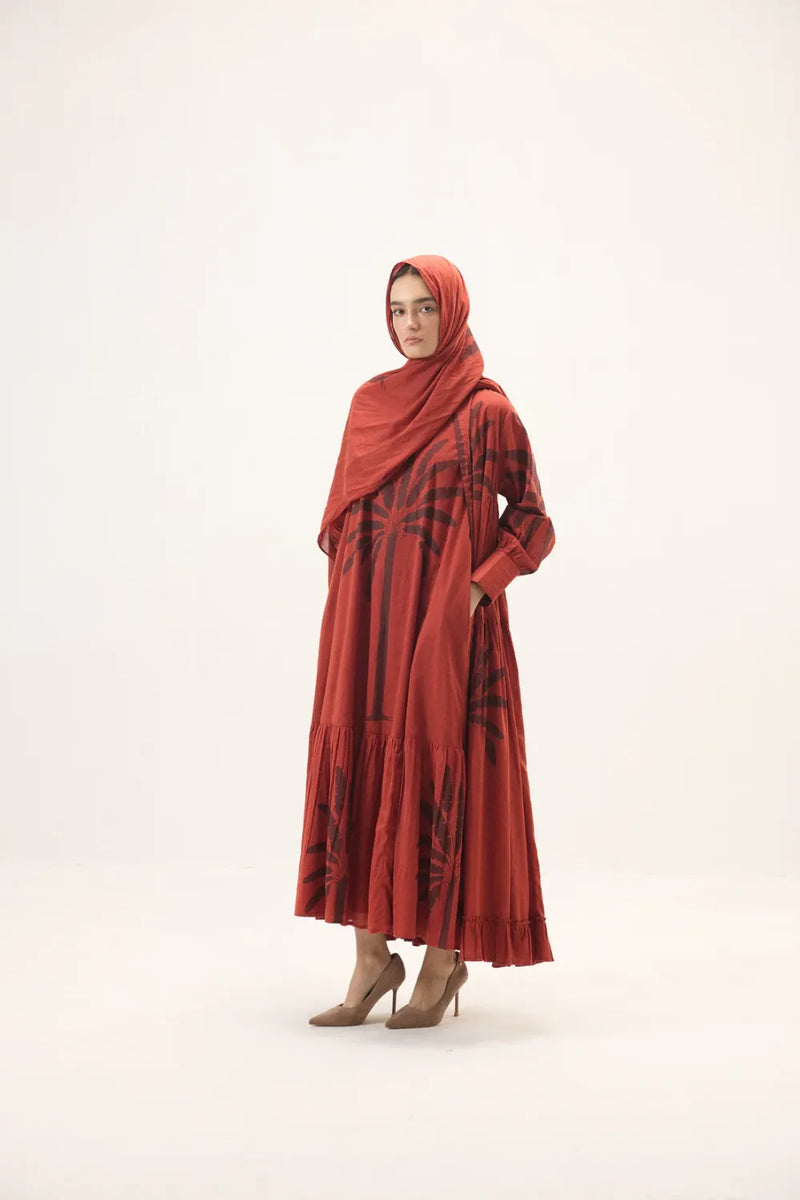 Faedra set mulmul by Khara Kapas in red for women in Singapore