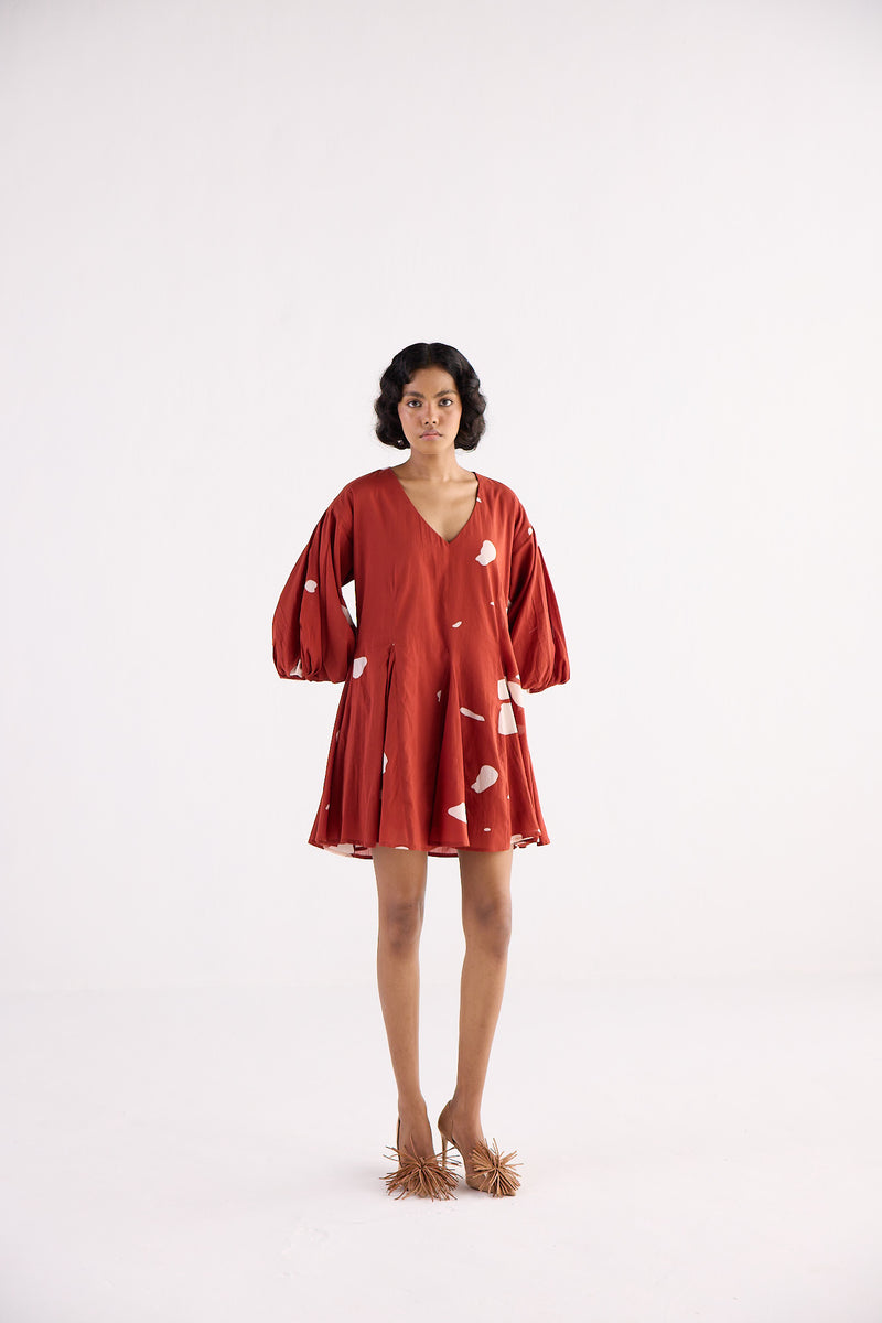 RUSTIC GLORY DRESS cotton by Khara Kapas in red for women in Singapore