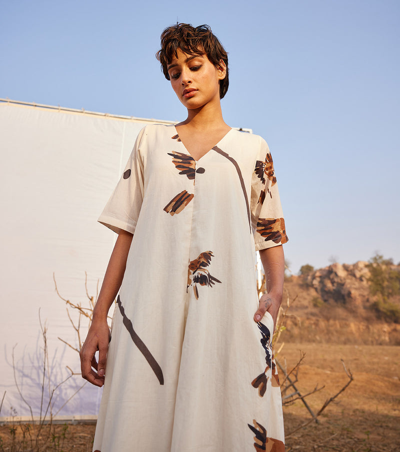 Ghironi Jumpsuit cotton by Khara Kapas in white for women in Singapore