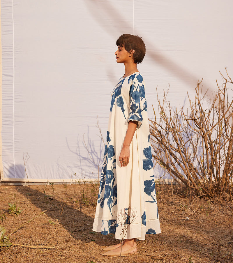 Blue Bliss cotton by Khara Kapas in white for women in Singapore