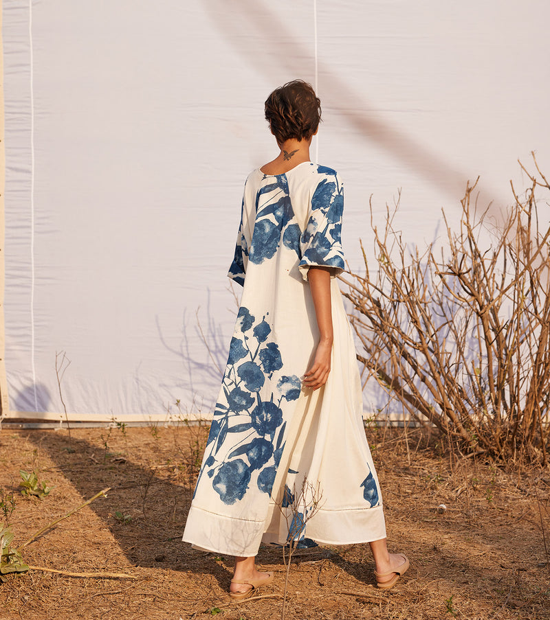 Blue Bliss cotton by Khara Kapas in white for women in Singapore
