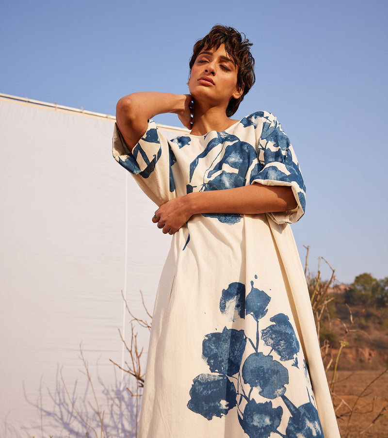 Blue Bliss cotton by Khara Kapas in white for women in Singapore
