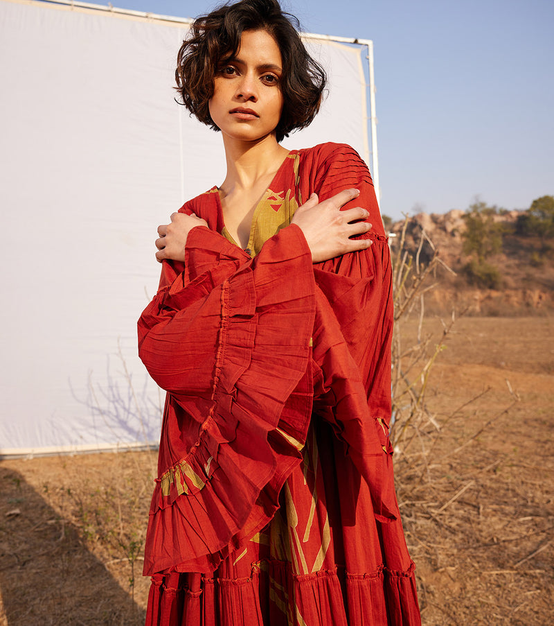 Mahogany cotton by Khara Kapas in red for women in Singapore